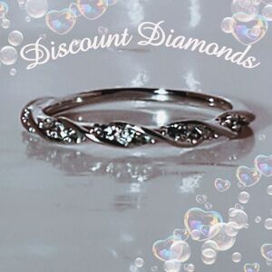 Clear White Diamond Cocktail Ring on 14K White Gold over 925 Sterling Silver